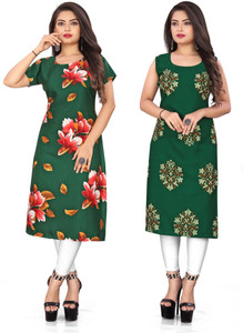 tanvi creation Women Floral Print Straight Kurta