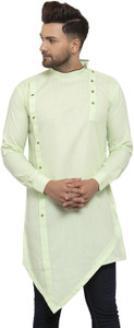 SAIFOO Men Solid Asymmetric Kurta