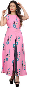 Modli 20 Fashion Women Printed Frontslit Kurta