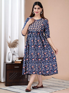 BHATRAS Women Printed Anarkali Kurta