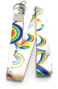 Key Era Rainbow Sky Earth Color id Card Tag Holder Keychain