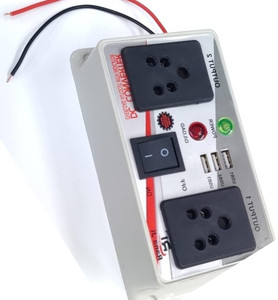 ERHIndia 12v/24v to 220v Converter Inverter 3 USB Gang Box 50 Watt Combo Set
