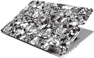 PIXELARTZ Graffiti - Black & White - HD Quality - 15.6 Inches 3M Vinyl Paper Laptop Skin Compatible for 15.6 inch