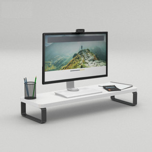 craftovation CV-Monitor Stand-White Wooden Desk Stand Laptop Stand Compatible with Universal Laptops