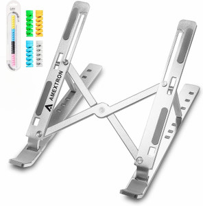 AMEXTRON Aluminium Laptop Stand Adjustable Computer Stand ALS Fold Adjustable with Cable Protectors Laptop Stand