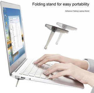 Like Star Mini Laptop Stand Premium Metal Folding Portable Laptop Stand Non-Slip Base Bracket (Pack of 2) Aluminium, Brass Floor and Desk Stand Laptop Stand with Adjustable Height Compatible with Universal Laptops