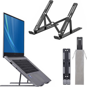 Dyazo Plus 6 Angles Laptop Stand Holder Ergonomic Foldable and Portable Tabletop Aluminium Desk Stand Laptop Stand with Adjustable Height Compatible with Universal Laptops