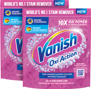 Vanish All in One Powder Detergent Booster Stain Remover - 400 g (Pack of 2)
