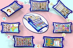 BHVMEY Alphabet, Numbers Learning Cushion Baby Pillow Book for Kids Blue Color