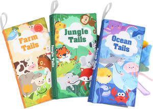 KIDOLOGY Learning Tails Children's Cloth Books, Tear-Resistant with Rustling Sound