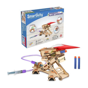 Smartivity Hydraulic Plane Launcher STEM DIY Fun Toy for Kids 6 to 12, Best Gift for Boys & Girls, Educational & Construction based Activity Game, Learn Science Engineering Project, Made in India, By IIT Delhi Alumni