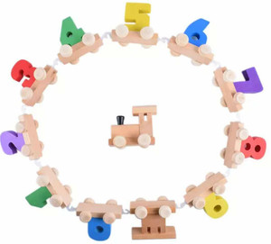 Smartcraft Number 0-9 Train Toy Set Wooden | Fun Learning Building Blocks | Early Educational Kids 3+ Years - Multicolor