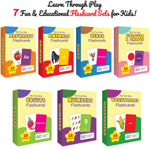 जीडीसी My First Flash Cards for Kids (Set of 7) : Learning & Educational Toy-196 Cards