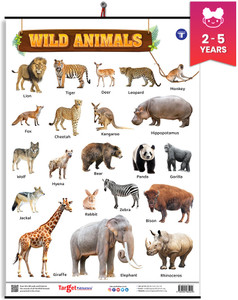 Target Publications Wild Animals Chart for Kids | Learn about Jungle or ...