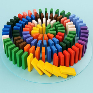 TOOBIL Top Selling Kids Wooden Balancing Building Blocks & Real Domino Run Game-120pcs