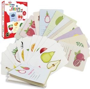 Wembley Flash Card Educational Montessori Learning Toy For Kid Fruits Set of 28 Cards