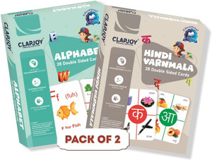 क्लैपजॉय Alphabet & Hindi Varnamala Flash Cards for Kids for 2 years & above