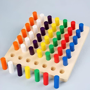 Nlive Wooden Toys Multicolored Shape Sorting Blocks for Children Ages 3+ (Large)