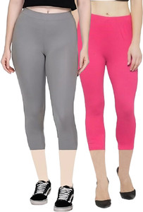 Rocksy 3/4th Capri leggings Women Grey, Pink Capri