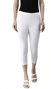 Rocksy 3/4th Capri leggings Women White Capri