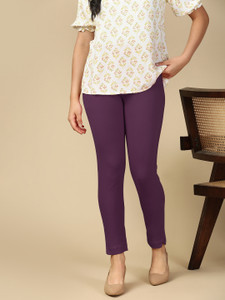 PYNK by Lux Cozi Slim Fit Women Purple Trousers
