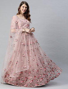 Divine Exim Embroidered Semi Stitched Lehenga Choli