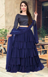BudgetBeauty Self Design Semi Stitched Lehenga Choli