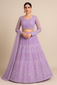 TRIVORA Embroidered Semi Stitched Lehenga Choli
