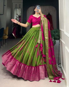 AAYUSHYAM ENTERPRISE Printed Semi Stitched Lehenga Choli