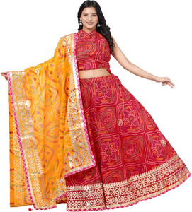 PAHNAVA Printed Semi Stitched Lehenga Choli