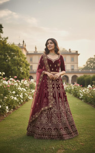 G2J BROTHERS Embroidered Semi Stitched Lehenga & Kurta