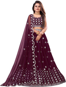 BronezoMart Embroidered Semi Stitched Lehenga Choli