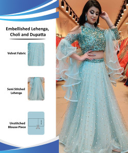 Aatvi Embellished Semi Stitched Lehenga Choli
