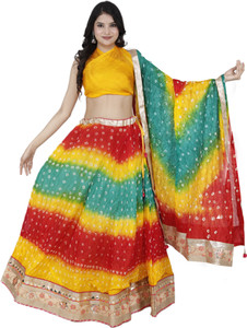PAHNAVA Bandhani Stitched Lehenga Choli