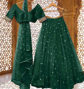 Rise On Fab Self Design Semi Stitched Lehenga Choli
