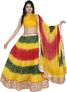 PAHNAVA Bandhani Stitched Lehenga Choli