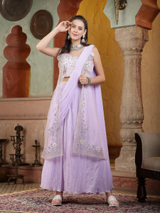 Stylum Solid, Embroidered Stitched Lehenga Choli