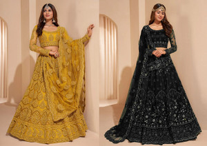 Udbhav Export Embroidered, Embellished Semi Stitched Lehenga Choli