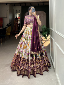 sarathybiz Floral Print Semi Stitched Lehenga Choli