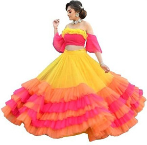 Omstar Fashion Self Design Semi Stitched Lehenga Choli