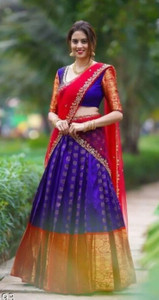 GRANTH MANIAFAB Self Design Semi Stitched Lehenga Choli