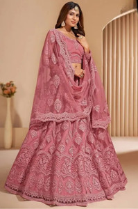 Kashvanta Solid, Embroidered Semi Stitched Lehenga Choli