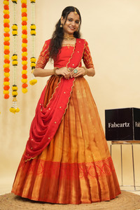 Fabcartz Self Design Semi Stitched Lehenga Choli