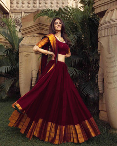 Immy Solid, Self Design Semi Stitched Lehenga Choli