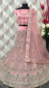G2J BROTHERS Embroidered Semi Stitched Lehenga Choli