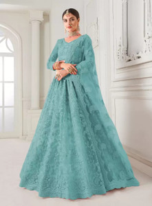 NJ FASHION Embroidered Semi Stitched Lehenga Choli