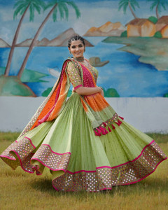 Mert India Embellished Semi Stitched Lehenga Choli