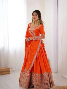 FOLKSHWEAR 21 Embroidered Semi Stitched Lehenga Choli