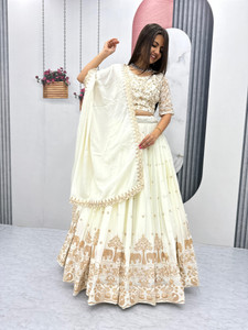 GOONDHI Embroidered Semi Stitched Lehenga Choli