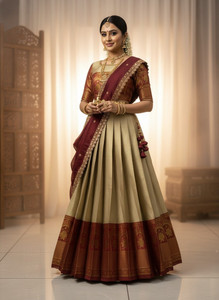 Divastri Solid Semi Stitched Lehenga Choli